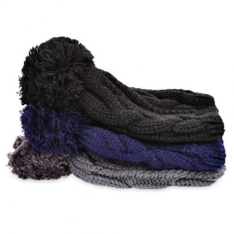 WINTER VENONAT DECORATION UNISEX WARM KNITTED HAT (DEEP GRAY)