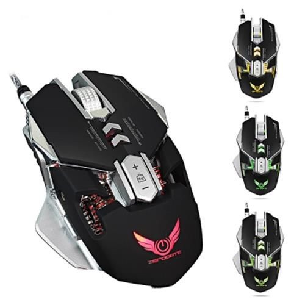 ZERODATE X300 PROFESSIONAL 3200DPI OPTICAL PROGRAMMABLE WIRED GAMING MOUSE (BLACK)