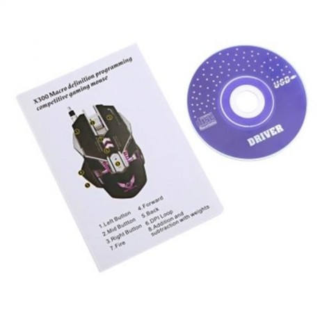 ZERODATE X300 PROFESSIONAL 3200DPI OPTICAL PROGRAMMABLE WIRED GAMING MOUSE (BLACK)