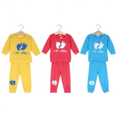 CASUAL CANDY COLOR BLOCK TWO PIECE SET FOR BABIES (LIGHT BLUE)