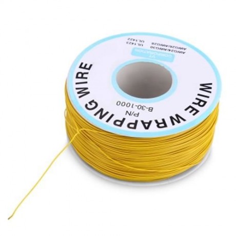 COLORFUL 300M TIN PLATED COPPER ELECTRONIC WIRE INSULATION WRAPPING CABLE (YELLOW)