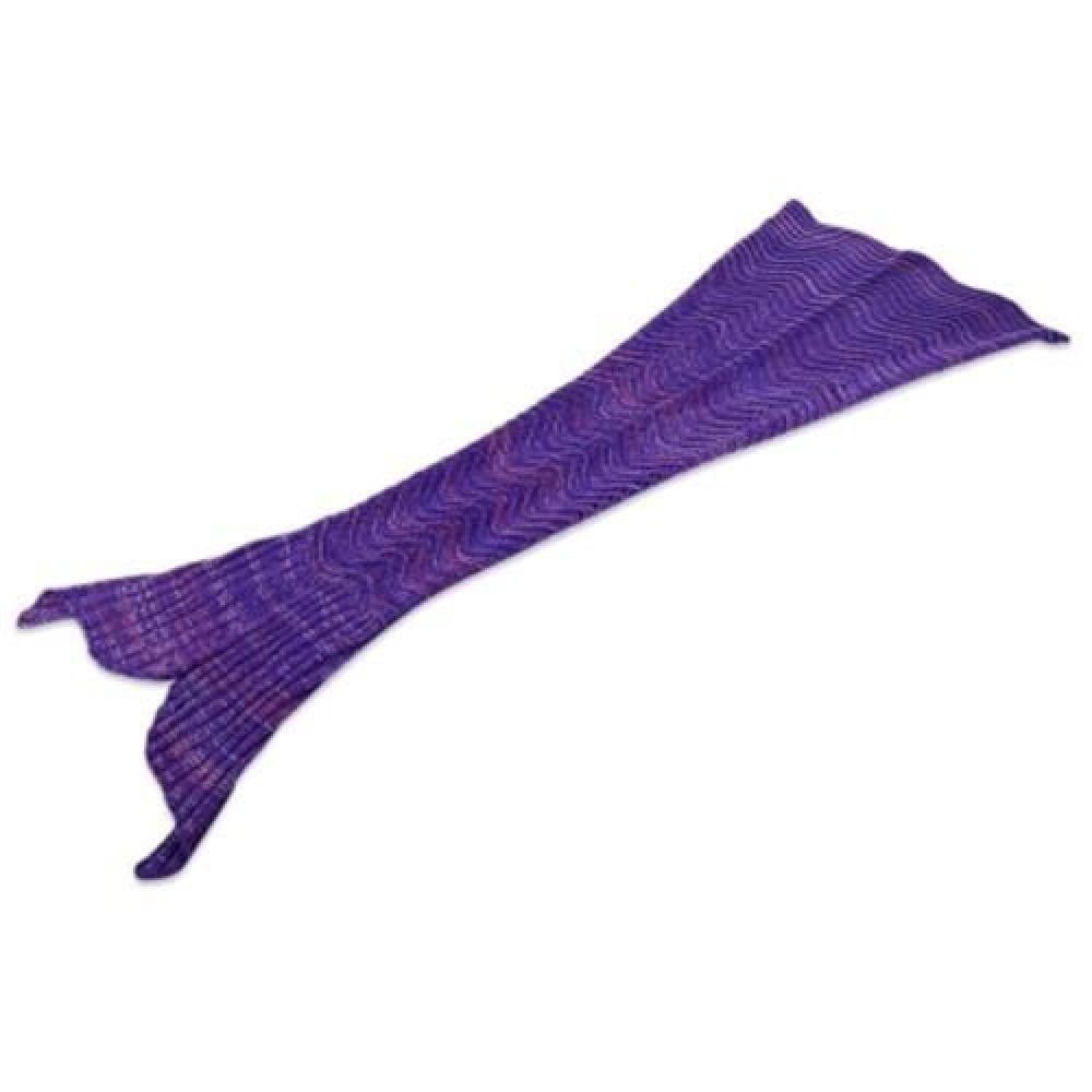 WEAVE MERMAID BLANKET KNITTED YARN FISH SHAPE NAP SLEEPING BED SOFA RUG - 1.6M (PURPLE) WEAVE MERMAID BLANKET KNITTED YARN FISH SHAPE NAP SLEEPING BED SOFA RUG - 1.6M (PURPLE)
