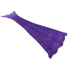 WEAVE MERMAID BLANKET KNITTED YARN FISH SHAPE NAP SLEEPING BED SOFA RUG - 1.6M (PURPLE)