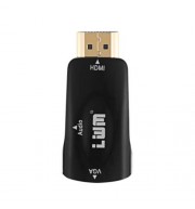LWM HDMI MALE TO VGA FEMALE CONVERTER ADAPTER WITH AUDIO CABLE (BLACK)