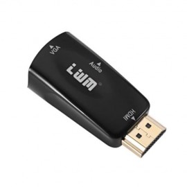 LWM HDMI MALE TO VGA FEMALE CONVERTER ADAPTER WITH AUDIO CABLE (BLACK)