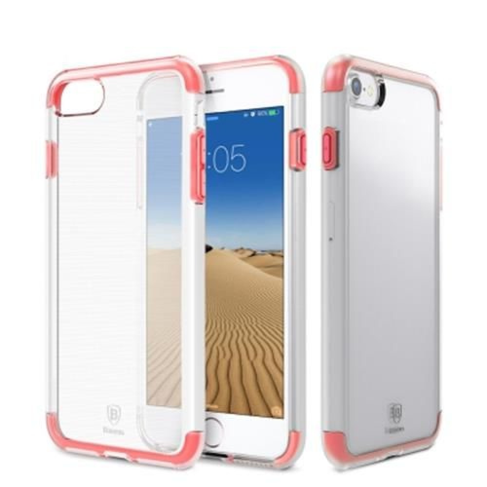 BASEUS GUARDS CASE FLEXIBLE TPE PROTECTIVE BACK COVER FOR IPHONE 7 4.7 INCH (PEACH RED)