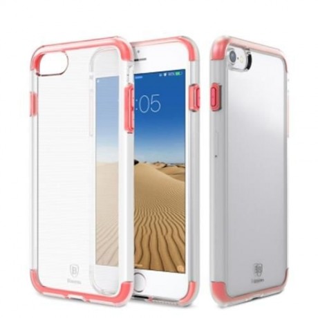 BASEUS GUARDS CASE FLEXIBLE TPE PROTECTIVE BACK COVER FOR IPHONE 7 4.7 INCH (PEACH RED)