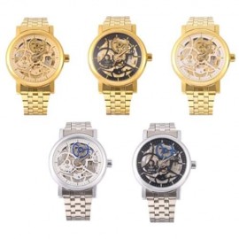 SEWOR SW085 MALE MECHANICAL HAND WIND WATCH HOLLOW-OUT DIAL LUMINOUS STAINLESS STEEL BAND 