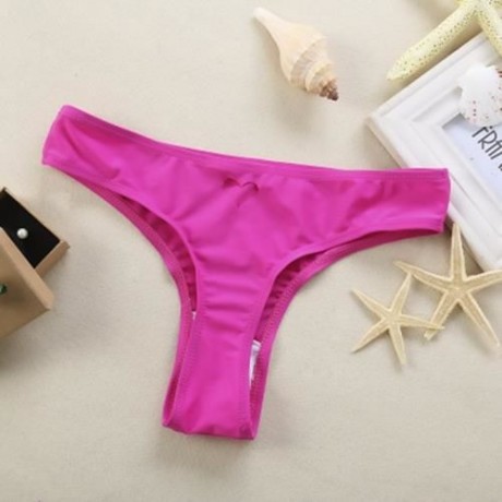 FEMALE SWIMMING SEXY HOLLOW OUT HEART SHAPE THONG BEACH BATHING PANTS (ROSE RED)