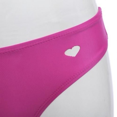 FEMALE SWIMMING SEXY HOLLOW OUT HEART SHAPE THONG BEACH BATHING PANTS (ROSE RED)