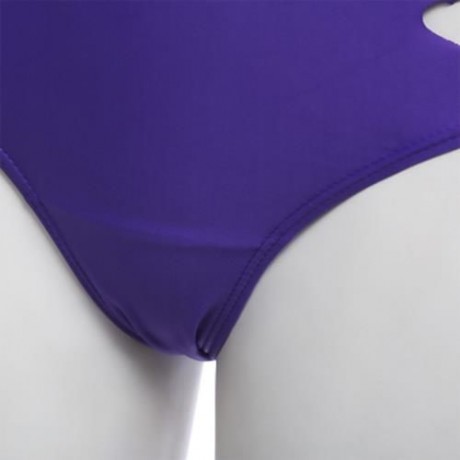 FEMALE SWIMMING SEXY HOLLOW OUT HEART SHAPE THONG BEACH BATHING PANTS (PURPLE)
