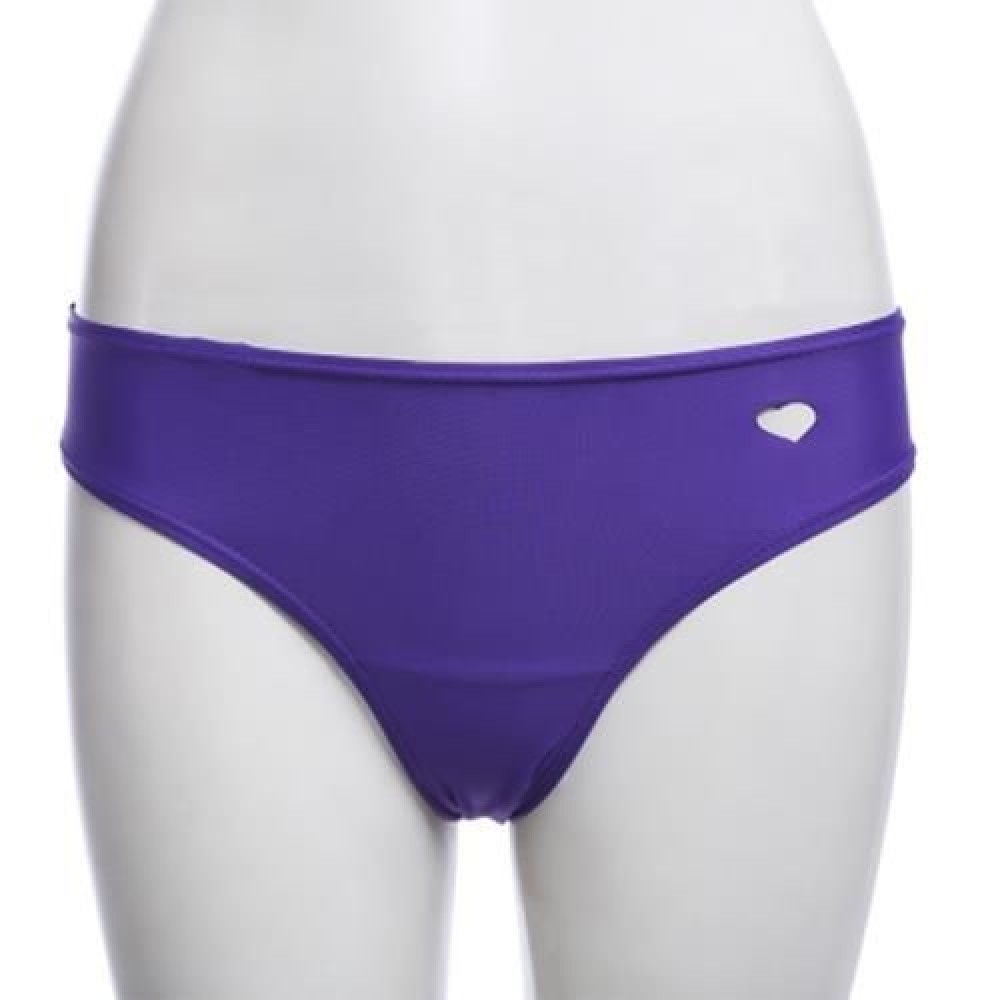 FEMALE SWIMMING SEXY HOLLOW OUT HEART SHAPE THONG BEACH BATHING PANTS (PURPLE)