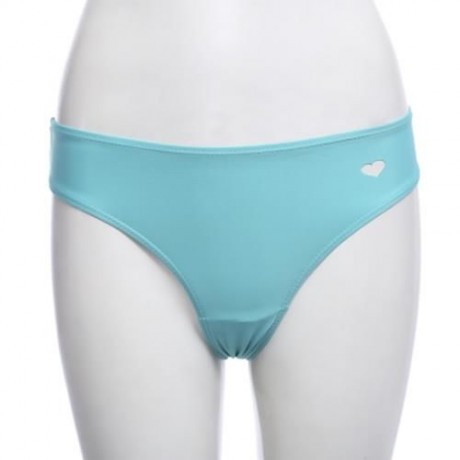FEMALE SWIMMING SEXY HOLLOW OUT HEART SHAPE THONG BEACH BATHING PANTS (LAKE GREEN)