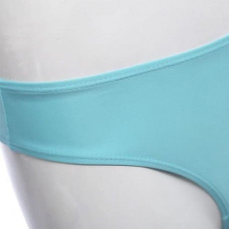 FEMALE SWIMMING SEXY HOLLOW OUT HEART SHAPE THONG BEACH BATHING PANTS (LAKE GREEN)