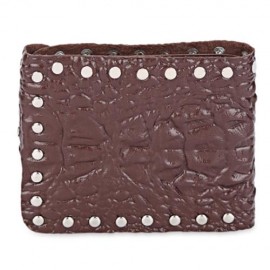 BUSINESS TYPE RIVET EMBELLISHMENT MULTICARD BIT WRIST WALLET FOR MEN (COFFEE)