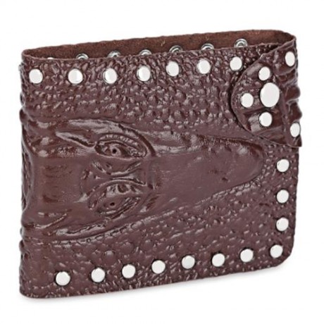 BUSINESS TYPE RIVET EMBELLISHMENT MULTICARD BIT WRIST WALLET FOR MEN (COFFEE)
