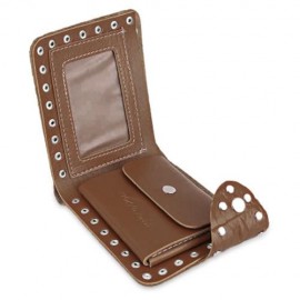 BUSINESS TYPE RIVET EMBELLISHMENT MULTICARD BIT WRIST WALLET FOR MEN (EARTHY)