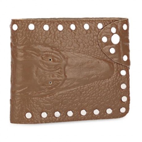 BUSINESS TYPE RIVET EMBELLISHMENT MULTICARD BIT WRIST WALLET FOR MEN (EARTHY)