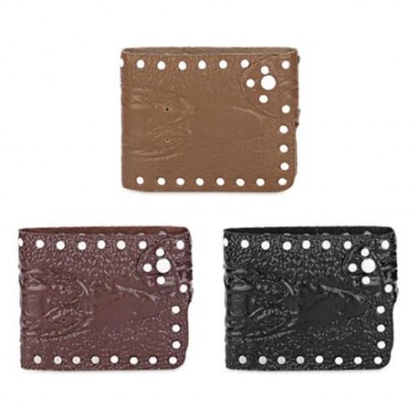 BUSINESS TYPE RIVET EMBELLISHMENT MULTICARD BIT WRIST WALLET FOR MEN (EARTHY)