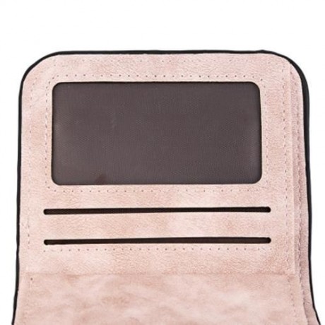 GUAPABIEN DOUBLE LAYER DESIGN HASP TYPE MULTICARD BIT WRIST WALLET FOR WOMEN (SHALLOW PINK