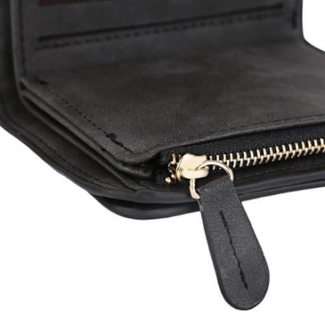 GUAPABIEN DOUBLE LAYER DESIGN HASP TYPE MULTICARD BIT WRIST WALLET FOR WOMEN (BLACK)