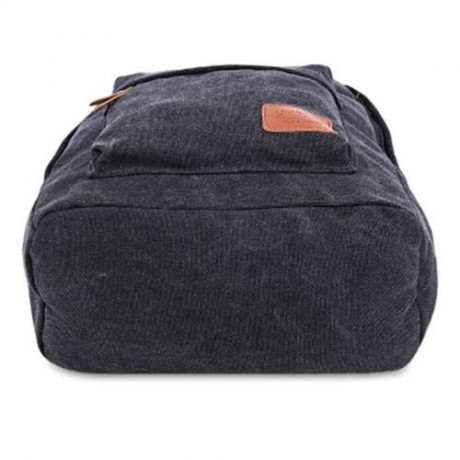 CASUAL POCKET DECORATION CANVAS PORTABLE BAG HANDBAG TOTE SCHOOL BACKPACK (BLACK)