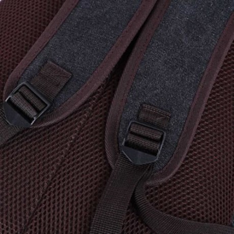 CASUAL POCKET DECORATION CANVAS PORTABLE BAG HANDBAG TOTE SCHOOL BACKPACK (BLACK)