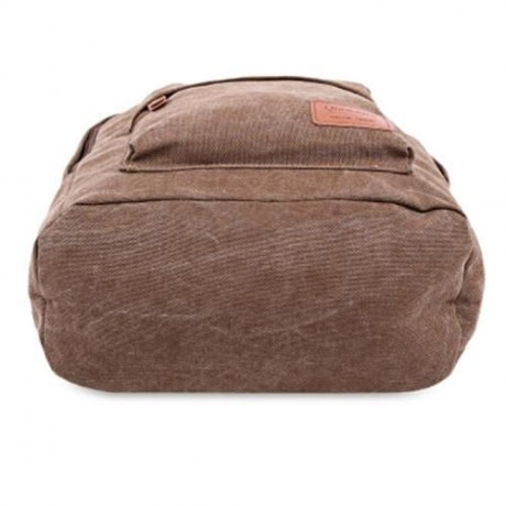 CASUAL POCKET DECORATION CANVAS PORTABLE BAG HANDBAG TOTE SCHOOL BACKPACK (BROWN)