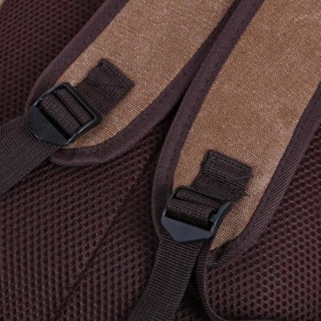 CASUAL POCKET DECORATION CANVAS PORTABLE BAG HANDBAG TOTE SCHOOL BACKPACK (BROWN)