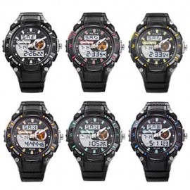 ALIKE AK14100 MALE DUAL MOVT SPORT WATCH CHRONOGRAPH 5ATM OUTDOOR MEN WRISTWATCH (YELLOW)