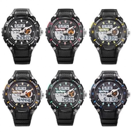 ALIKE AK14100 MALE DUAL MOVT SPORT WATCH CHRONOGRAPH 5ATM OUTDOOR MEN WRISTWATCH (ORANGE)