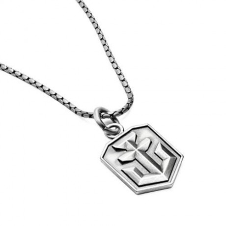 TRENDY MEN ANCHOR SHAPE PEWTER SLIDE PENDANT (BRUSHED SILVER)