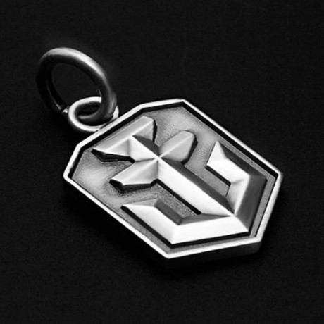 TRENDY MEN ANCHOR SHAPE PEWTER SLIDE PENDANT (BRUSHED SILVER)