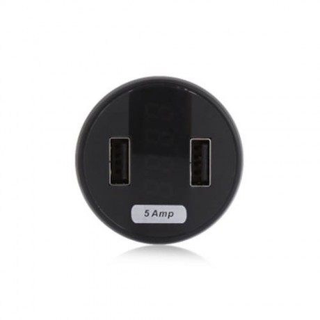 EC3 5A DUAL USB PORTS CAR CHARGER WITH VOLTAGE CURRENT TEMP DISPLAY