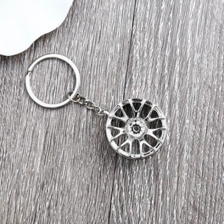 WHEEL HUB ALLOY KEY CHAIN HANGING PENDANT KEYRING - 3.54 INCH
