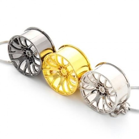 WHEEL HUB ALLOY KEY CHAIN HANGING PENDANT KEYRING - 3.54 INCH