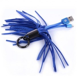 REMAX RC - 053I KEY RING TASSELS 8 PIN DATA TRANSFER 3A CHARGING FLAT CABLE FOR IPHONE (BL