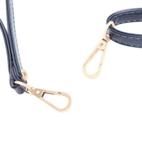 PU LEATHER ZIPPERED HAND STRAP WALLET FOR WOMEN (BLUE)