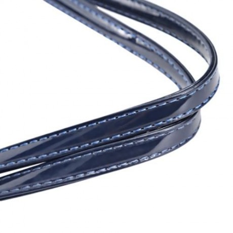 PU LEATHER ZIPPERED HAND STRAP WALLET FOR WOMEN (BLUE)