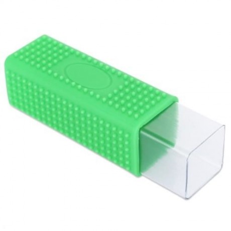 PET DOG CAT BATH BRUSH COMB DEPILATION SOFT SILICONE STICKY HAIR TOOL (GREEN)