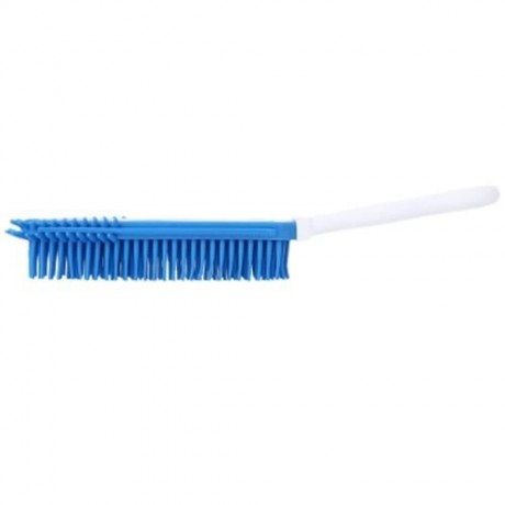 PET DOG CAT BRISTLE BATH BRUSH COMB DEPLITATION SILICONE STICKY HAIR TOOL (BLUE)