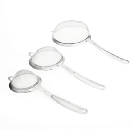 STAINLESS STEEL MESH OIL FILTER GREASE FISHING SPOON KITCHEN GADGET (SILVER)