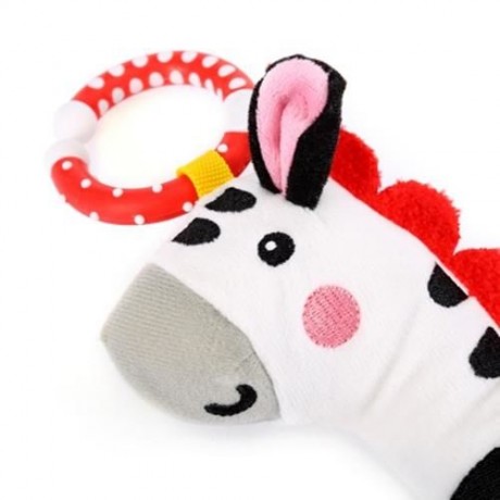BEDTIME BEAR CARTOON ANIMAL ZEBRA SHAPE CRADLE RATTLE TOY COLORFUL INFANT HANGING BED BELL
