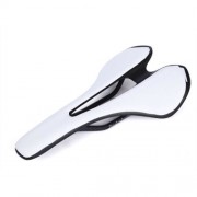 BIKE CARBON FIBER LEATHER ULTRALIGHT SEAT CUSHION SADDLE (WHITE)