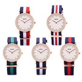 SKONE 6165L FEMALE QUARTZ WATCH DAILY WATERPROOF CONCISE STYLE NYLON BAND JAPAN MOVT WRIST