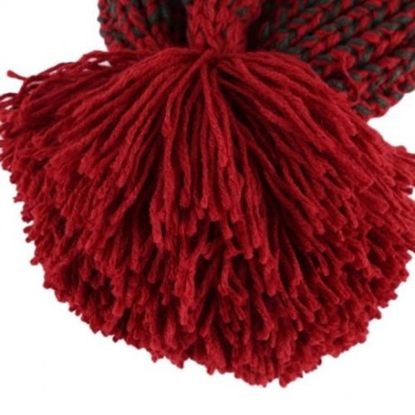 CHIC POM POM EMBELLISHED KNITTED HAT FOR CHILD (RED)