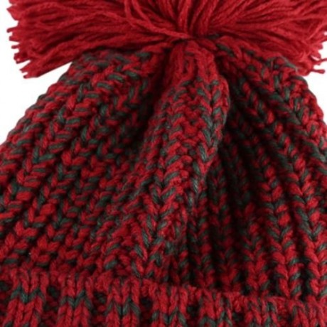 CHIC POM POM EMBELLISHED KNITTED HAT FOR CHILD (RED)