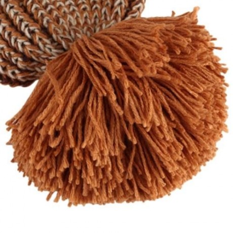 CHIC POM POM EMBELLISHED KNITTED HAT FOR CHILD (CAMEL)