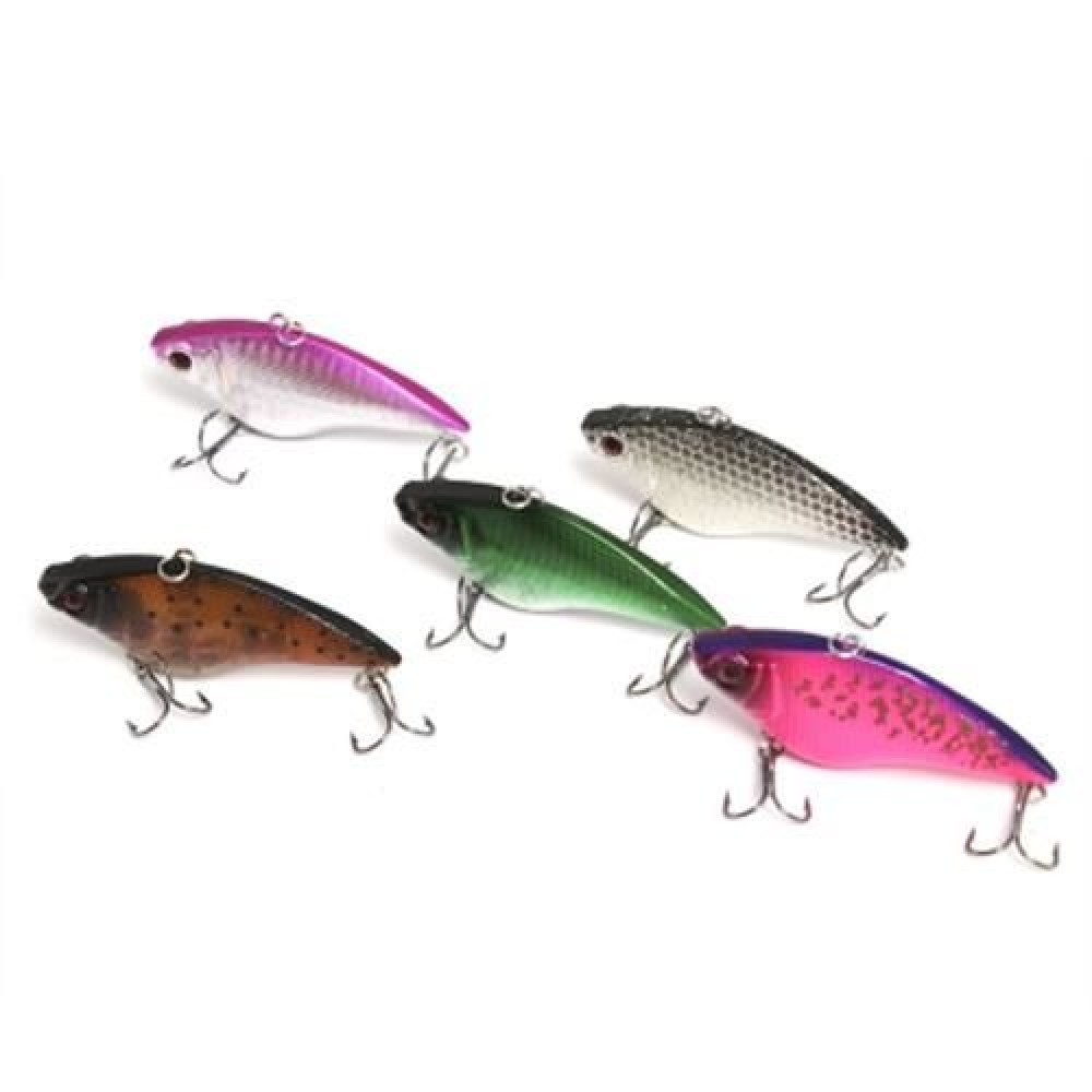 5PCS HARD FISH SHAPE ARTIFICIAL CRANK BAIT OUTDOOR FISHING TOOL (COLORMIX)