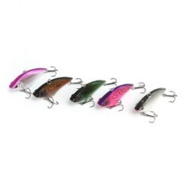 5PCS HARD FISH SHAPE ARTIFICIAL CRANK BAIT OUTDOOR FISHING TOOL (COLORMIX)